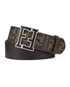 Fendi Zucca College Belt, Tobacco